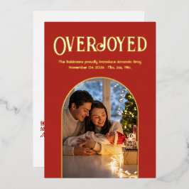 Verbrand Oranje Kerst Baby Geboorte Aankondiging F