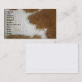 verbrand oranje koeienhuid visitekaartje (Voorkant / Achterkant)