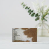 verbrand oranje koeienhuid visitekaartje (Staand voorkant)