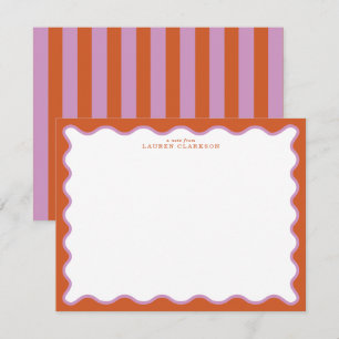 Verbrand Oranje & Lavendel Golfbriefkaart Kaart