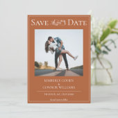 Verbrand Oranje Modern Foto Bewaar de Datum Save The Date (Staand voorkant)