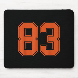 Verbrand Oranje Nummer 83 Jersey Speler Uniform #8 Muismat