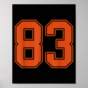 Verbrand Oranje Nummer 83 Jersey Speler Uniform #8 Poster