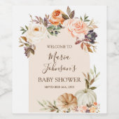 Verbrand oranje pompoen Wijnfles Wijnlabel Wijn Etiket (Enkel label)