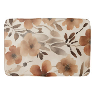 Verbrand Oranje Roest Bruin Beige Aquarel Bloem Badmat