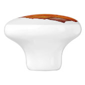 verbrand Oranje Roos Keramische Knop (Zijkant)