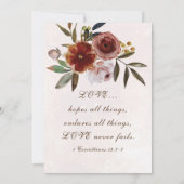 Verbrand Oranje roze Christelijke bruiloft Kaart (Achterkant)