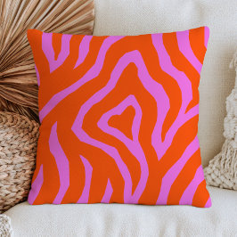 Verbrand Oranje & Roze Zebra Print Patroon Maximal Kussen