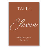 Verbrand Oranje Rust Wedding Eleven Kaart (Achterkant)