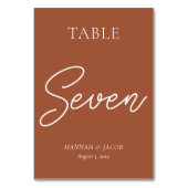 Verbrand Oranje Rust Wedding Seven Kaart (Achterkant)