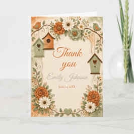 Verbrand Oranje Salie Groen Herfst Baby Shower Bedankkaart