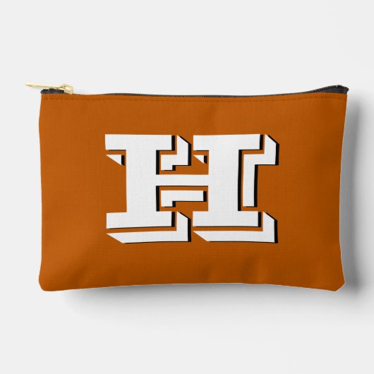 Verbrand Oranje School Stijl Monogram Etui (Voorkant)