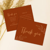 Verbrand Oranje Terracotta Boho Wedding Dank je Briefkaart