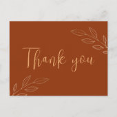 Verbrand Oranje Terracotta Boho Wedding Dank je Briefkaart (Voorkant)