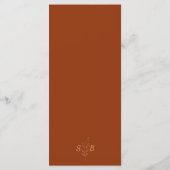 Verbrand Oranje Terracotta Monogram Boho Wedding Menu (Achterkant)