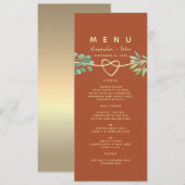 Verbrand Oranje Terracotta Trouwmenu Menu (Voorkant / Achterkant)