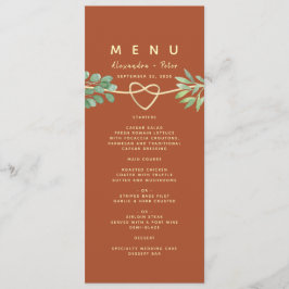 Verbrand Oranje Terracotta Trouwmenu Menu