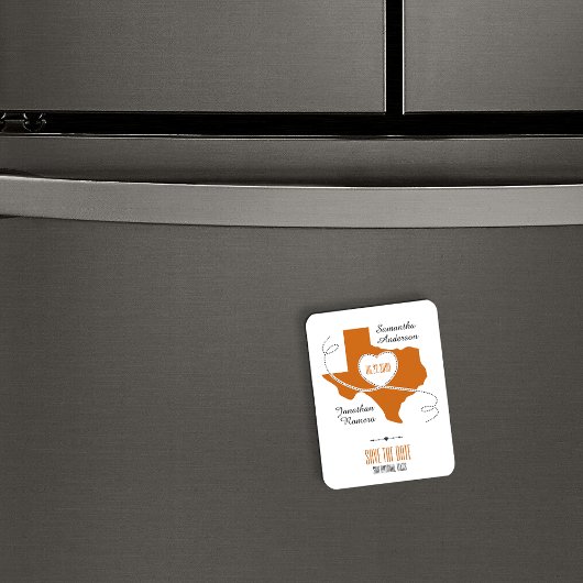 Verbrand Oranje Texas Krullint Lint Save the Date Magneet