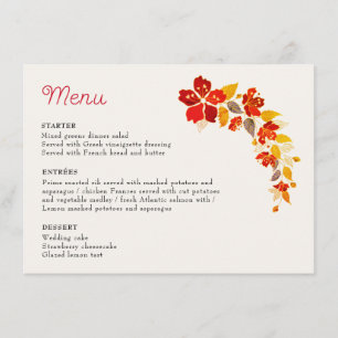 Verbrand Oranje Tropische Hibiscus Bloemen Bruilof Menu