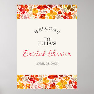 Verbrand Oranje Tropische Hibiscus Flora Bruilofts Poster