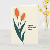 Verbrand Oranje Tulp Moederdag Kaart (Gele Bloem)