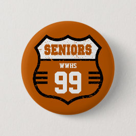 Verbrand Oranje Vervallen Senioren Wegbord Ronde Button 5,7 Cm
