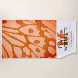 Verbrand Oranje Vlinder Monogramme Meisjesuitstapf Strandlaken