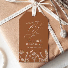 verbrand Oranje Vrijgezellenfeest van wilde bloeme Cadeaulabel