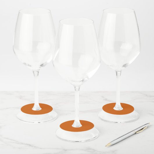 Verbrand Oranje Wijnglaslabel (Set)