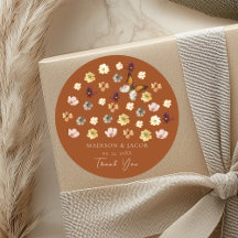 Verbrand Oranje Wilde Bloem Boho Trouwstickers