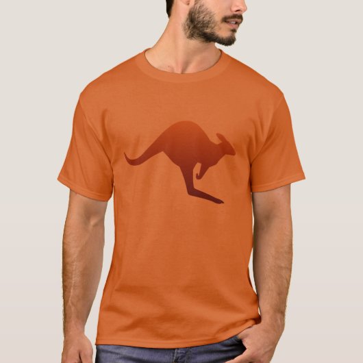Verbrand Oranje Woestijn Gradiënt Kangoeroe T-shirt (Voorkant)