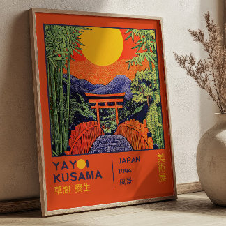 Verbrand Oranje Yayoi Kusama Japan Tentoonstelling Poster