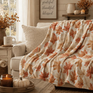 Verbrand Oranje Zachte Beige Esblad Herfst Boerder Fleece Deken