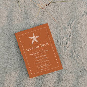 Verbrand Oranje Zeester Monogram Foto Save The Date