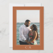 Verbrand Oranje Zeester Monogram Foto Save The Date (Achterkant)