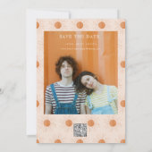 Verbrand Oranje Zon Retro Boho Bewaar de Datum Qr Save The Date (Achterkant)