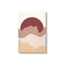 Verbrand Rood Zon Muurkunst – Aardetone Poster