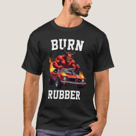 VERBRAND RUBBER AMERIKAANSE SPIERWAGEN T-SHIRT