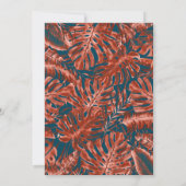 Verbrand Sienna & Blauwgroen Tropisch Palm Leaves  Kaart (Achterkant)