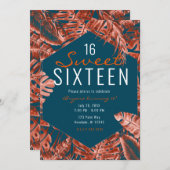 Verbrand Sienna & Blauwgroen Tropisch Palm Leaves  Kaart (Voorkant / Achterkant)