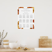 Verbrand Sienna Eucalyptus Boho Bloemstuk Stoelenk Poster (Keuken)