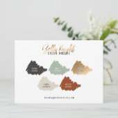 Verbrand Sienna Groen Beige & Goud Kleurenpalet Ka Kaart (Staand voorkant)