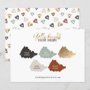 Verbrand Sienna Groen Beige & Goud Kleurenpaletkaa Kaart