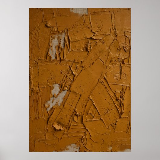 Verbrand Sienna Impasto Abstracte Poster | Rijk Te (Voorkant)