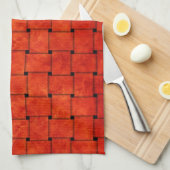 Verbrand Sinaasappel, aan elkaar geweven Theedoek (Quarter Fold)