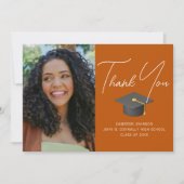 Verbrand Sinaasappel Afstuderen Foto Aangepast Afs Bedankkaart (Voorkant)