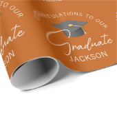 Verbrand Sinaasappel Afstuderen gepersonaliseerd A Cadeaupapier (Rol Hoek)