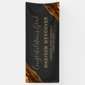 Verbrand Sinaasappel Agaat Dark Felicitaties Afstu Spandoek (Verticaal)