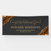 Verbrand Sinaasappel Agaat Dark Felicitaties Afstu Spandoek (Horizontaal)