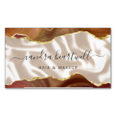 Verbrand Sinaasappel Agaat Gold Foil Luxury Magnetisch Visitekaartje (Voorkant)